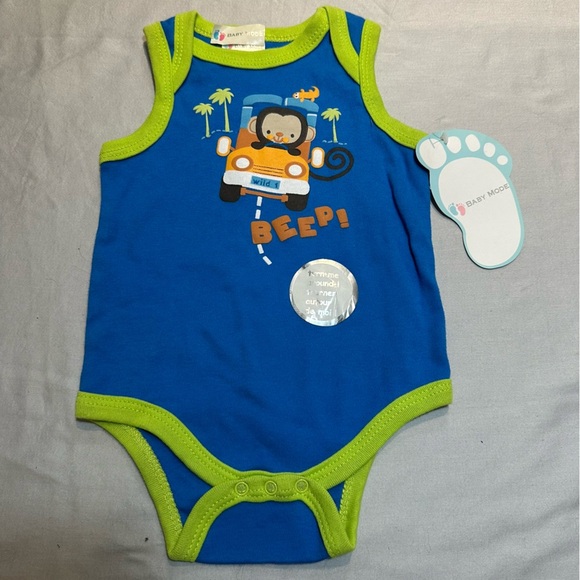 Baby Mode - NWT - Blue and Green Kids One Piece/sleeveless body suit - Picture 1 of 3
